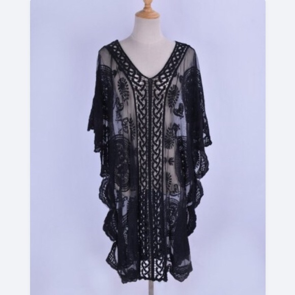 #114 New! FIRM 🌸BLOWOUT SALE! ❤️HOST ❤️PICKSheer bohemian swim coverup - Picture 4 of 6